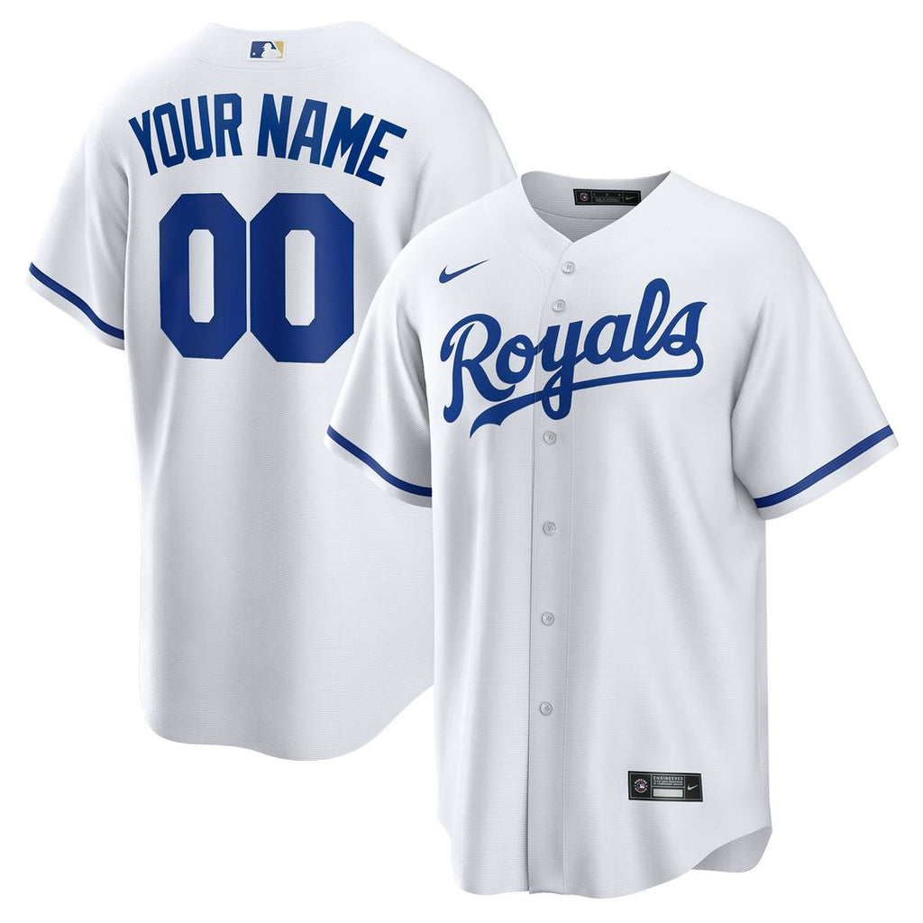 Kansas City Royals Nike Replica Custom Jersey - White Official MLB Team Apparel Baseball Fan Gear