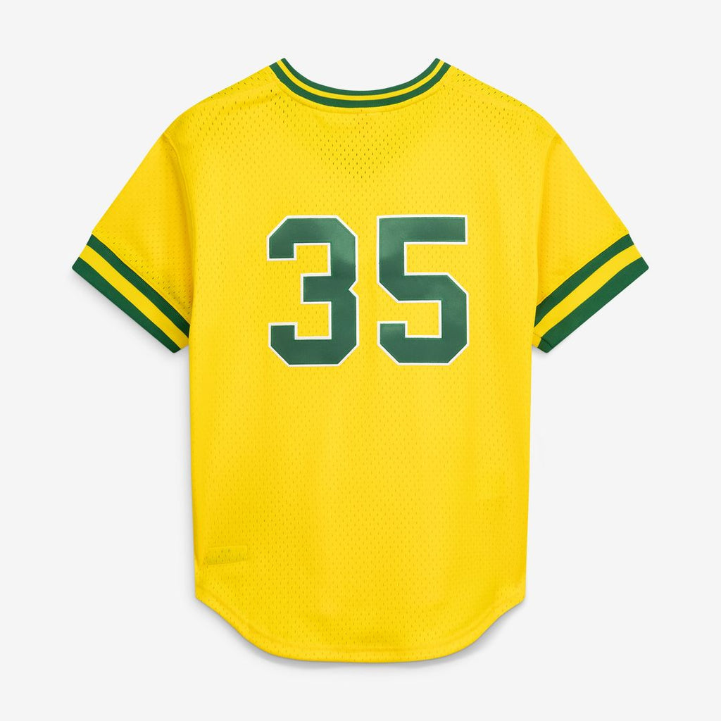 Rickey Henderson Athletics Mitchell & Ness Authentic Batting Practice Jersey - Yellow Official MLB Team Apparel Baseball Fan Gear