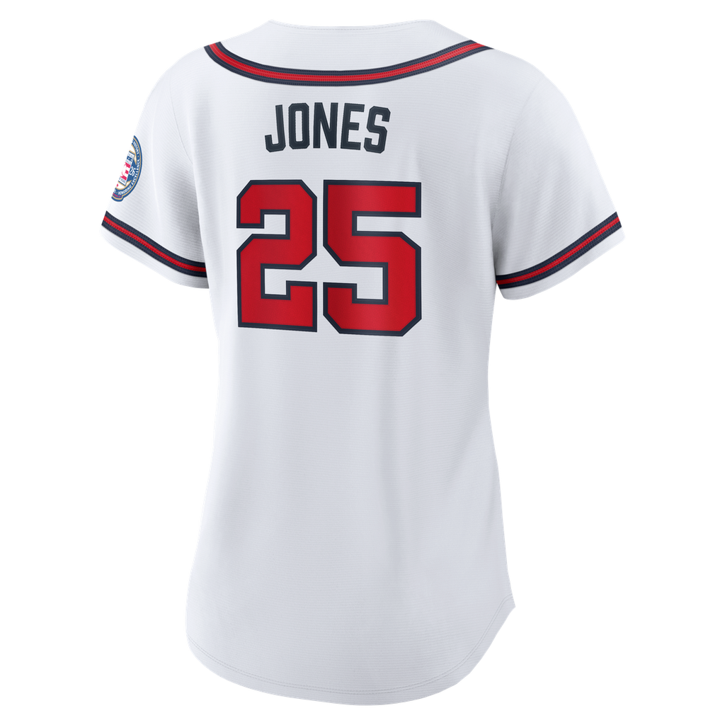 Andruw Jones Atlanta Braves Nike Women's 2026 Baseball Hall of Fame Retired Player Replica Jersey - White Official MLB Team Apparel Baseball Fan Gear