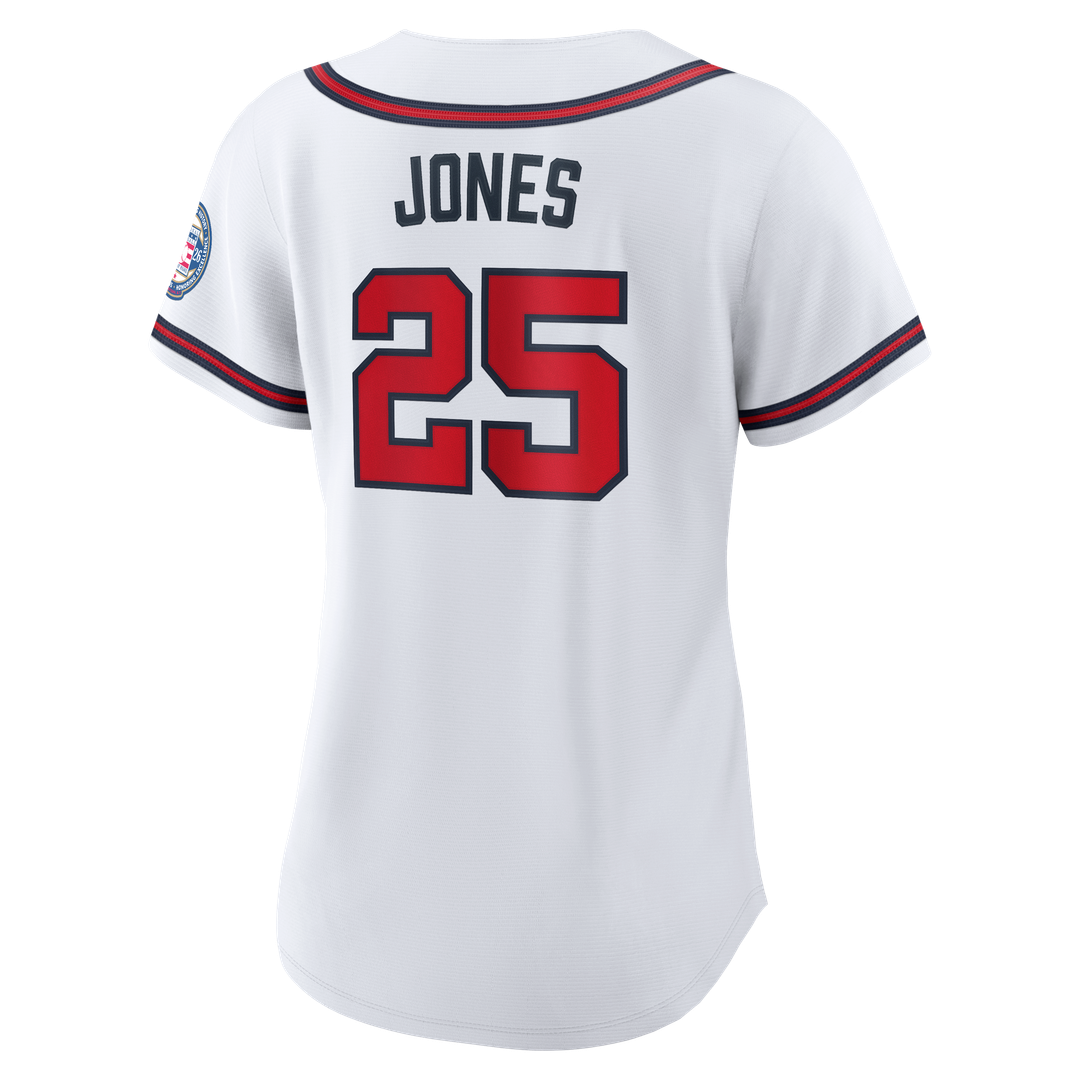 Andruw Jones Atlanta Braves Nike Women's 2026 Baseball Hall of Fame Retired Player Replica Jersey - White Official MLB Team Apparel Baseball Fan Gear