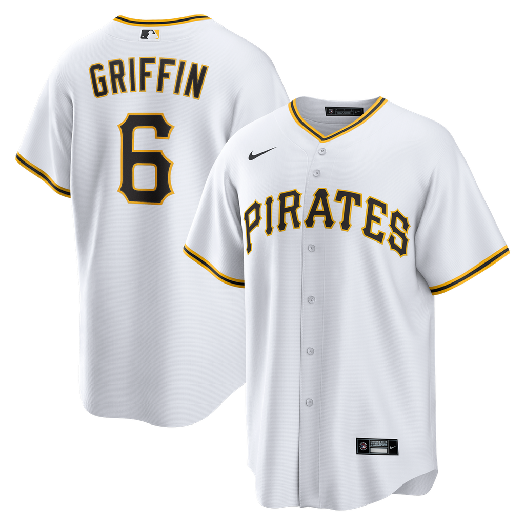 Konnor Griffin Pittsburgh Pirates Nike Home Replica Jersey - White Official MLB Team Apparel Baseball Fan Gear