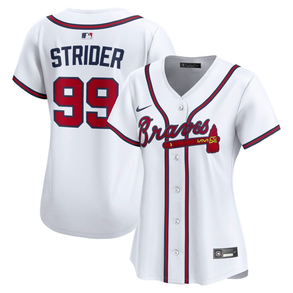 Spencer Strider Atlanta Braves Nike Women's Home Limited Player Jersey - White Official MLB Team Apparel Baseball Fan Gear