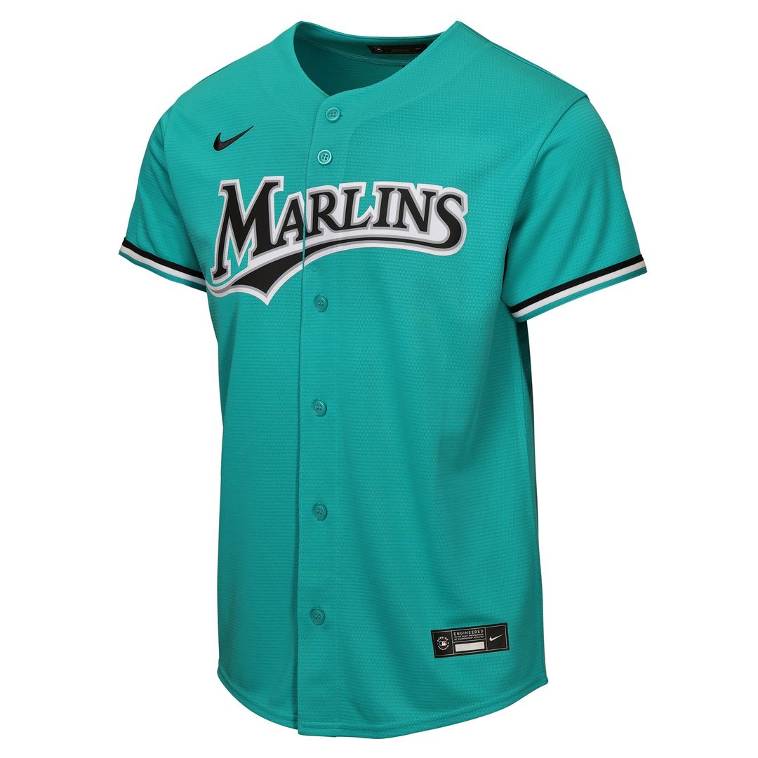 Miami Marlins Nike Youth Alternate Replica Jersey - Teal Official MLB Team Apparel Baseball Fan Gear