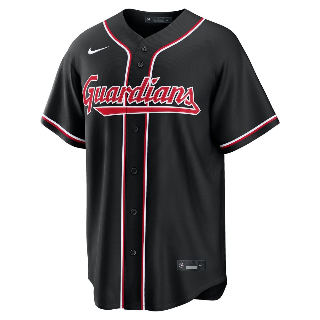 Cleveland Guardians Nike Fashion Replica Black Out Jersey Official MLB Team Apparel Baseball Fan Gear