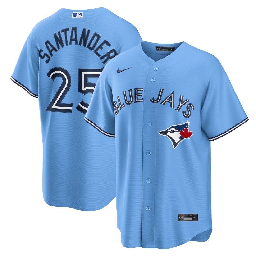 Anthony Santander Toronto Blue Jays Nike Alternate Replica Jersey - Light Blue Official MLB Team Apparel Baseball Fan Gear