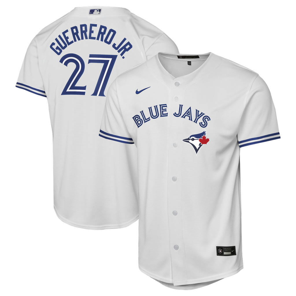 Vladimir Guerrero Jr. Toronto Blue Jays Nike Youth Home Baseline Jersey - White Official MLB Team Apparel Baseball Fan Gear