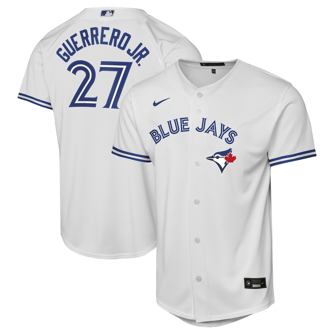Vladimir Guerrero Jr. Toronto Blue Jays Nike Youth Home Baseline Jersey - White Official MLB Team Apparel Baseball Fan Gear