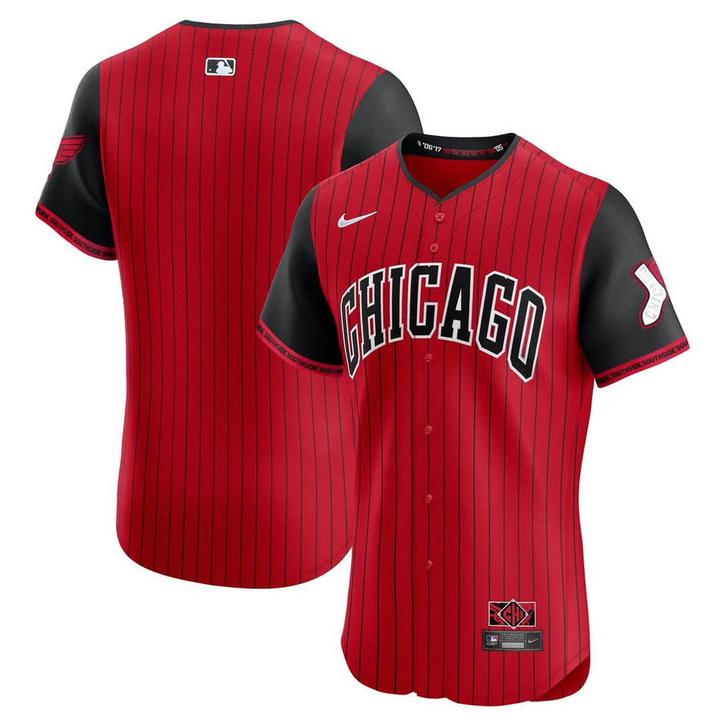 Chicago White Sox Nike 2025 City Connect Elite Jersey - Red/Black Official MLB Team Apparel Baseball Fan Gear