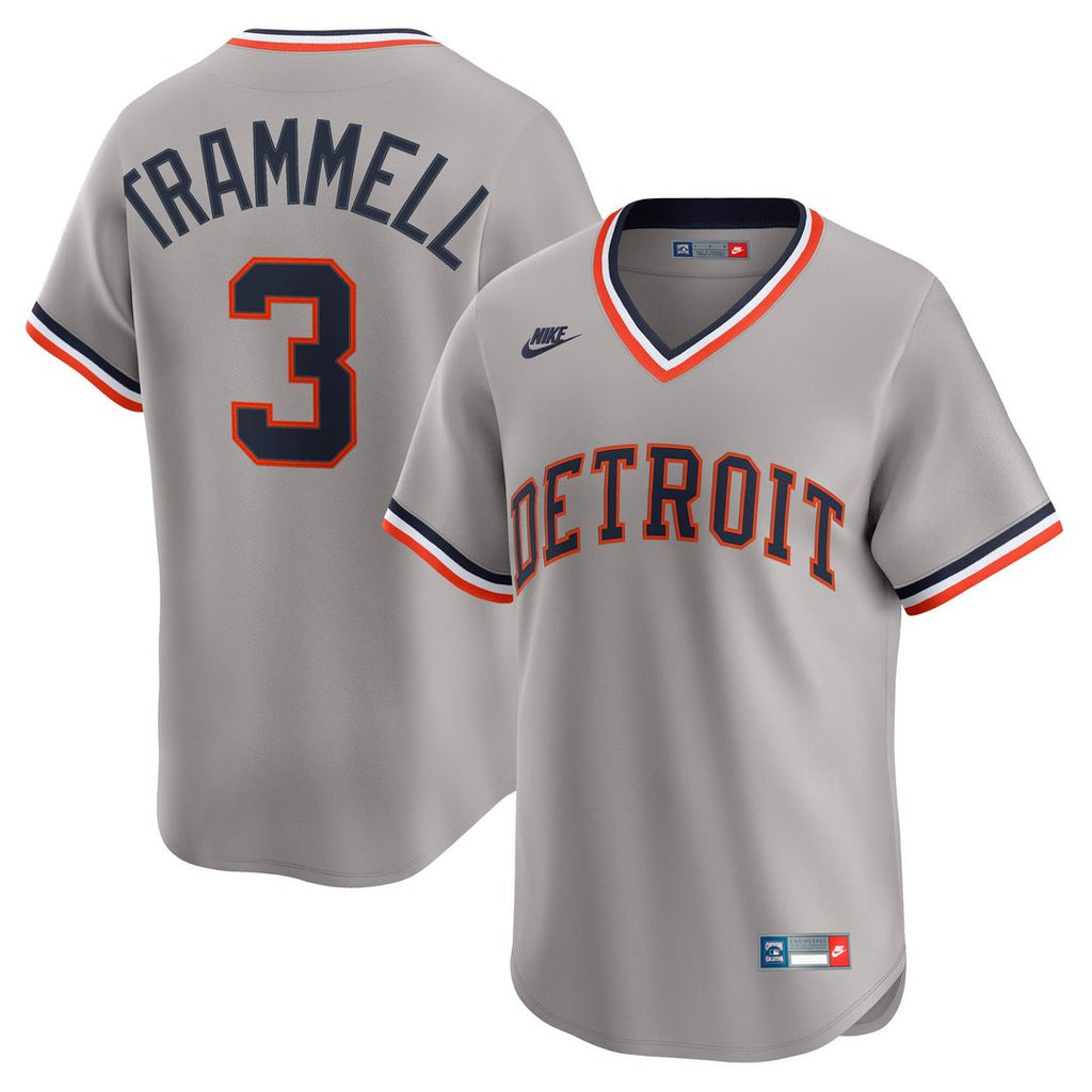 Alan Trammell Detroit Tigers Nike Cooperstown Collection Limited Jersey - Gray Official MLB Team Apparel Baseball Fan Gear