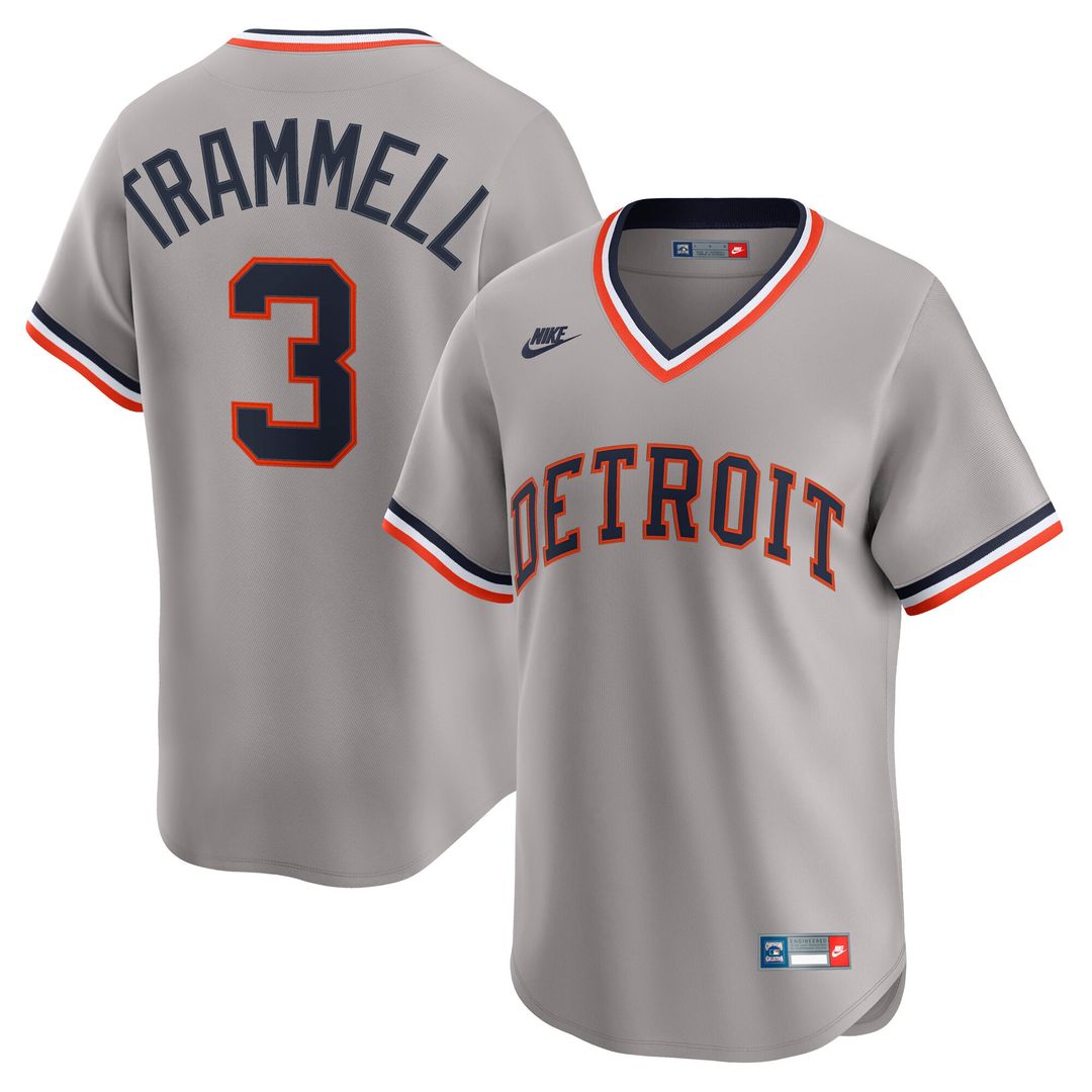 Alan Trammell Detroit Tigers Nike Cooperstown Collection Limited Jersey - Gray Official MLB Team Apparel Baseball Fan Gear