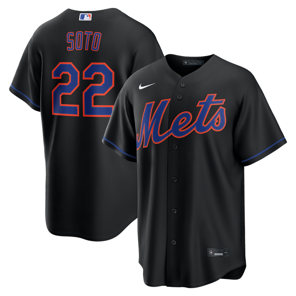 Juan Soto New York Mets Nike Alternate Replica Jersey - Black Official MLB Team Apparel Baseball Fan Gear