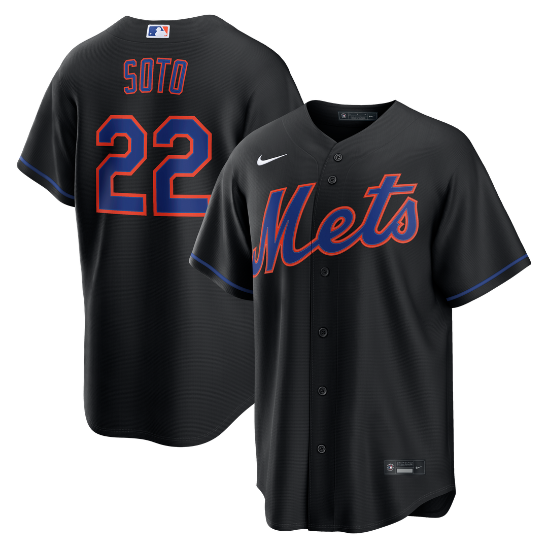 Juan Soto New York Mets Nike Alternate Replica Jersey - Black Official MLB Team Apparel Baseball Fan Gear
