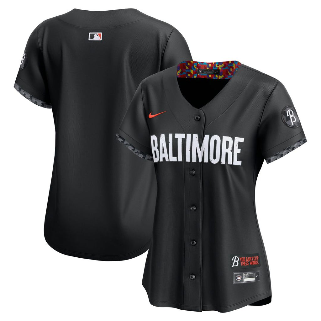 Baltimore Orioles Nike Women's City Connect Limited Jersey - Black Official MLB Team Apparel Baseball Fan Gear
