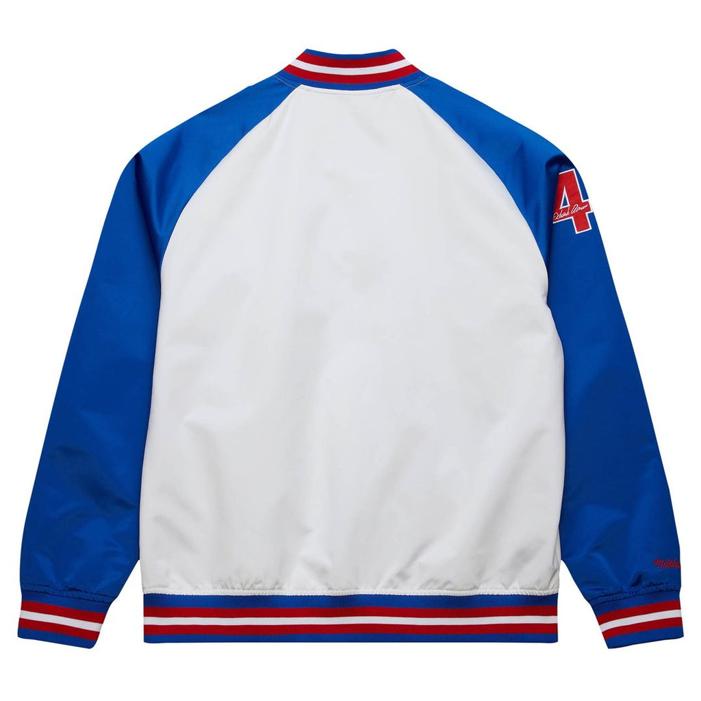 Hank Aaron Atlanta Braves Mitchell & Ness Cooperstown Collection Legends Lightweight Satin Raglan Full-Snap Jacket - White/Royal Official MLB Team App