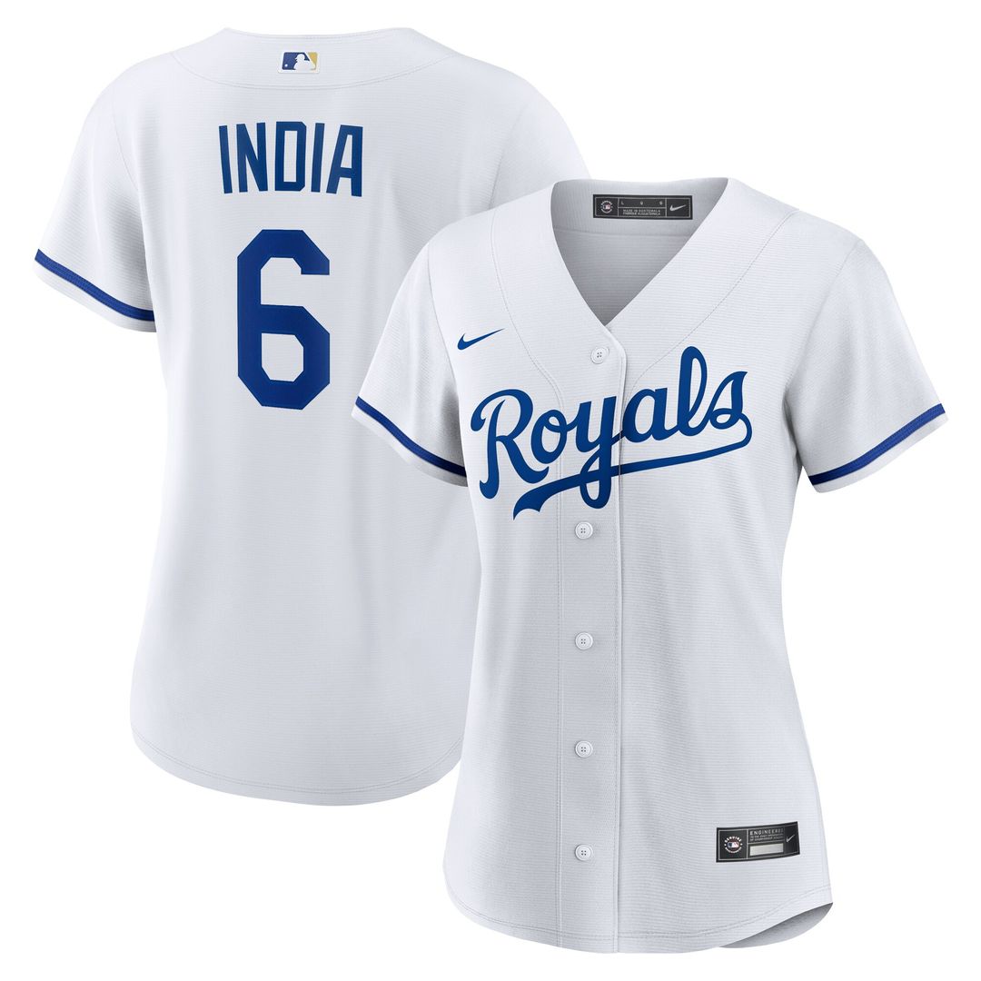 Jonathan India Kansas City Royals Nike Women's Home Replica Jersey - White Official MLB Team Apparel Baseball Fan Gear