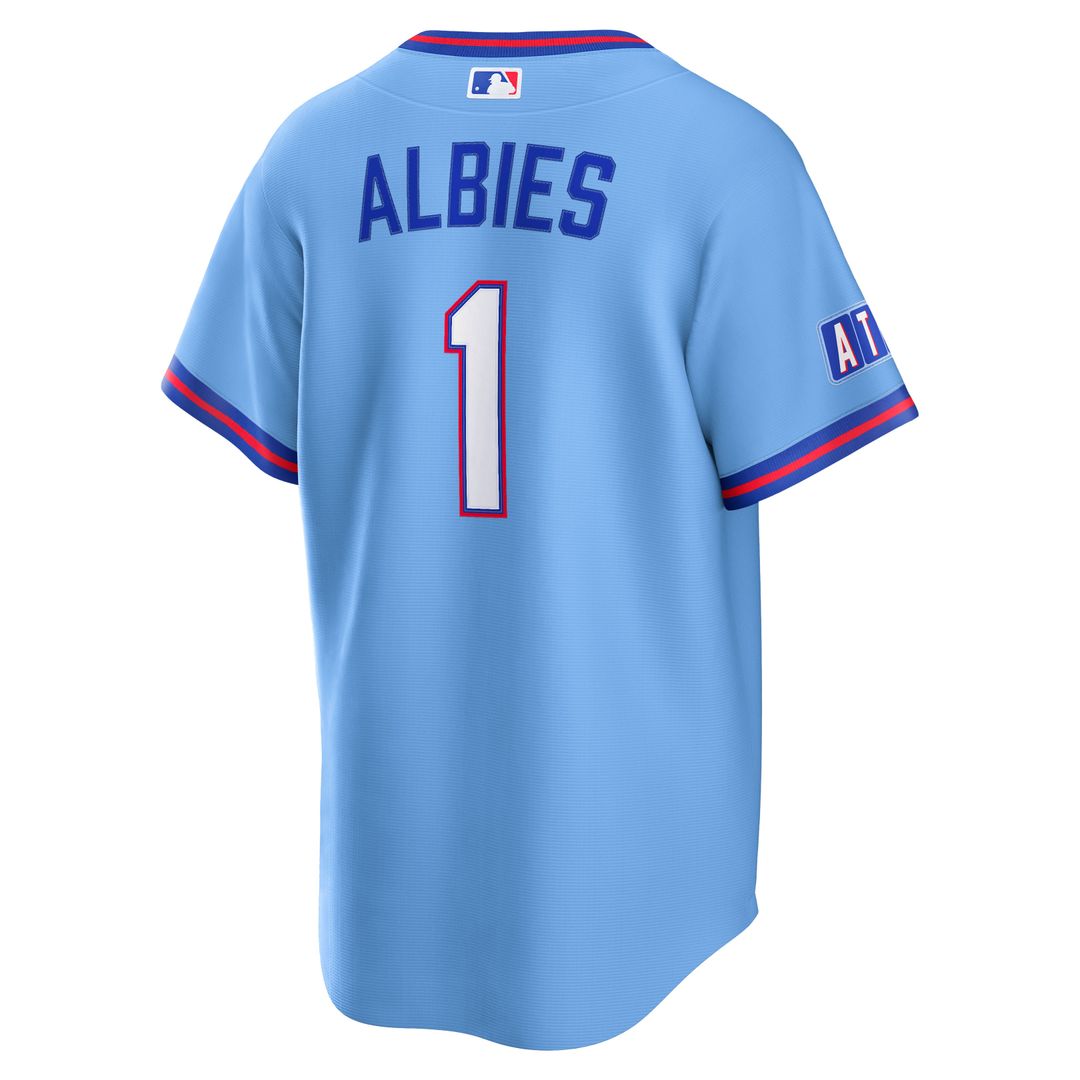 Ozzie Albies Atlanta Braves Nike 2026 City Connect Stadium Jersey - Powder Blue Official MLB Team Apparel Baseball Fan Gear