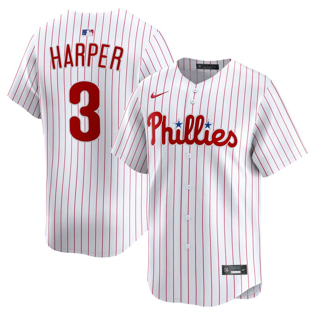 Bryce Harper Philadelphia Phillies Nike Home Limited Player Jersey - White Official MLB Team Apparel Baseball Fan Gear