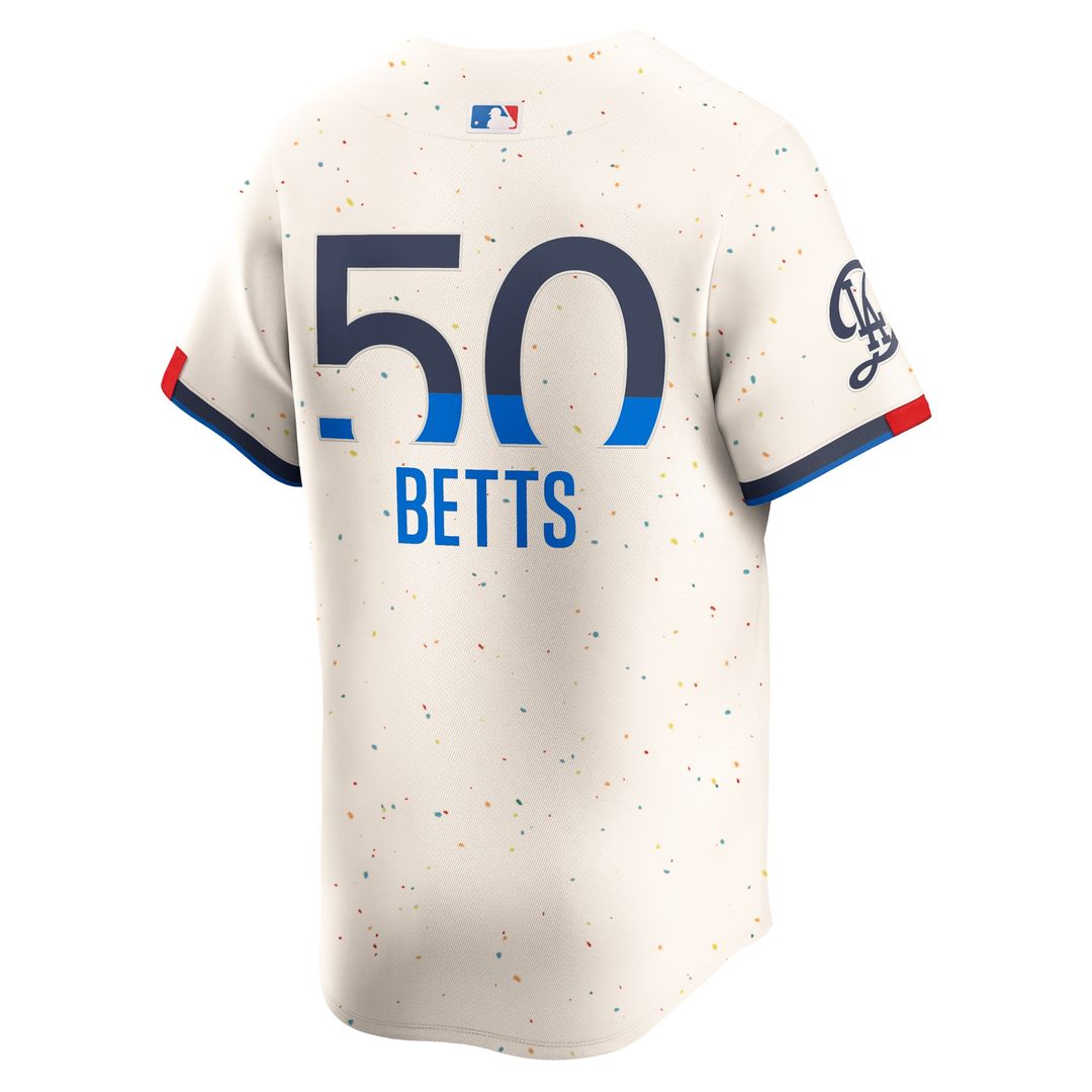 Mookie Betts Los Angeles Dodgers Nike City Connect Limited Player Jersey - Cream Official MLB Team Apparel Baseball Fan Gear