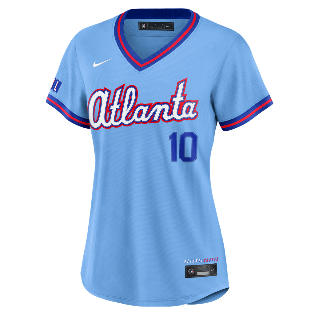 Chipper Jones Atlanta Braves Nike Women's 2026 City Connect Stadium Jersey - Powder Blue Official MLB Team Apparel Baseball Fan Gear