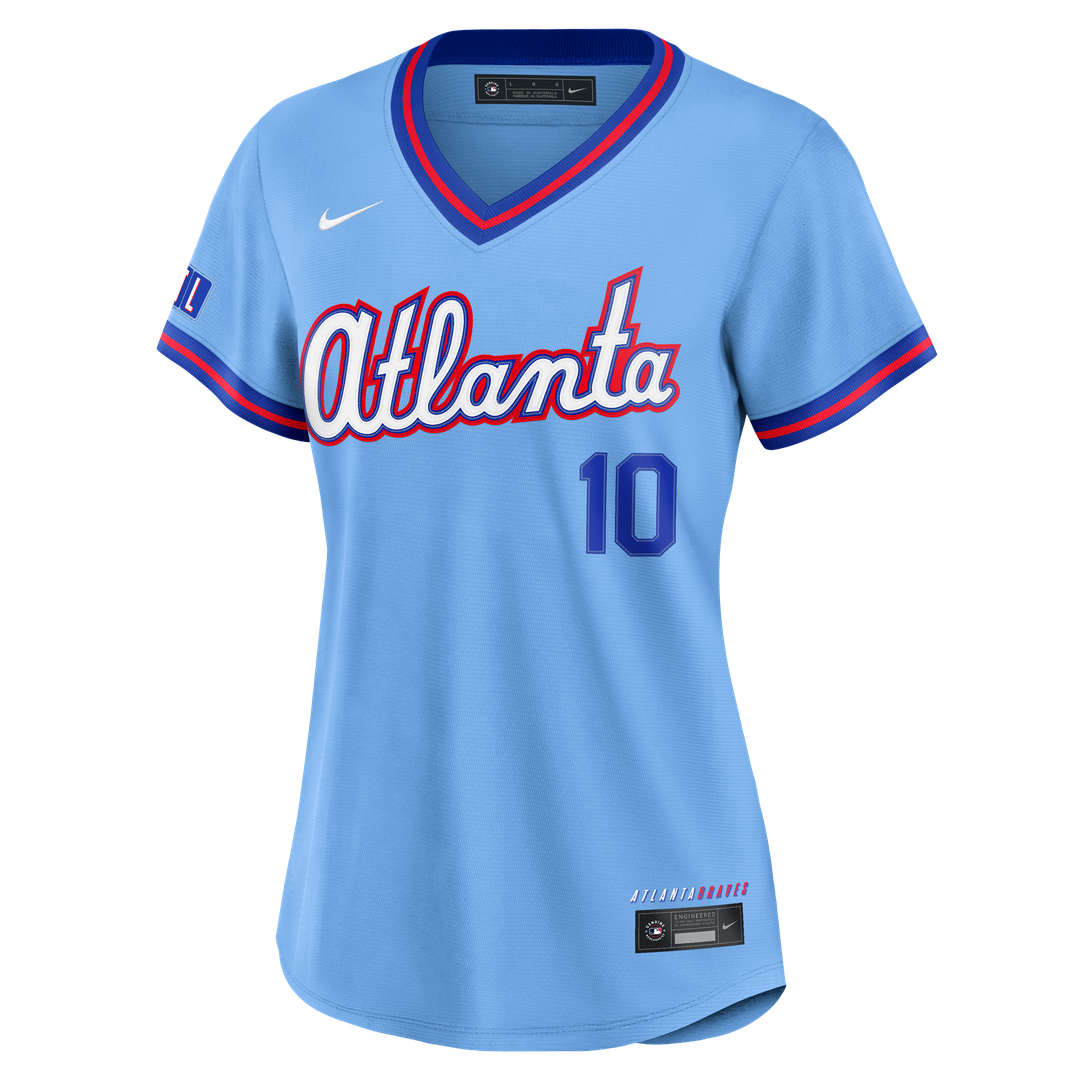 Chipper Jones Atlanta Braves Nike Women's 2026 City Connect Stadium Jersey - Powder Blue Official MLB Team Apparel Baseball Fan Gear