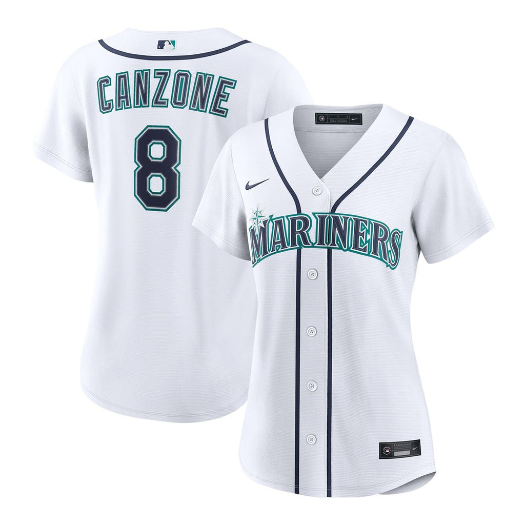 Dominic Canzone Seattle Mariners Nike Women's Home Replica Jersey - White Official MLB Team Apparel Baseball Fan Gear
