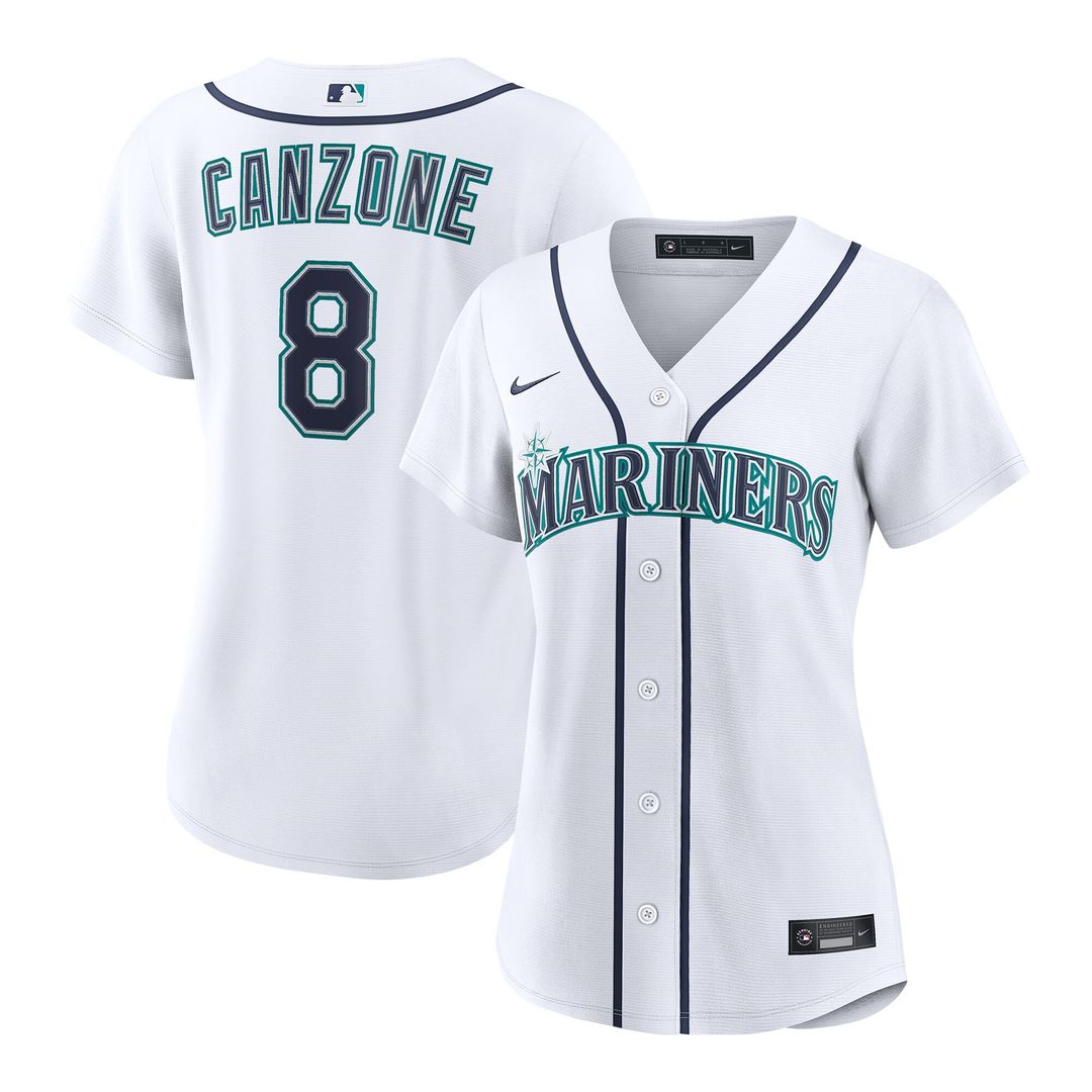 Dominic Canzone Seattle Mariners Nike Women's Home Replica Jersey - White Official MLB Team Apparel Baseball Fan Gear