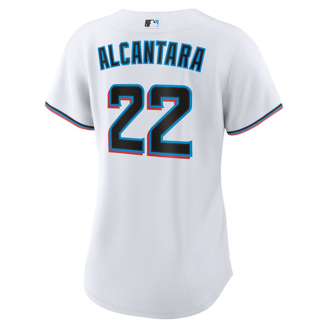 Sandy Alcantara Miami Marlins Nike Women's Home Replica Player Jersey - White Official MLB Team Apparel Baseball Fan Gear