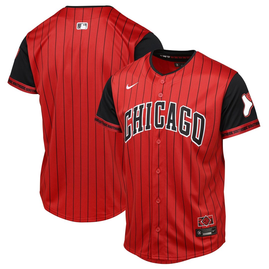 Chicago White Sox Youth 2025 City Connect Limited Jersey - Red/Black Official MLB Team Apparel Baseball Fan Gear