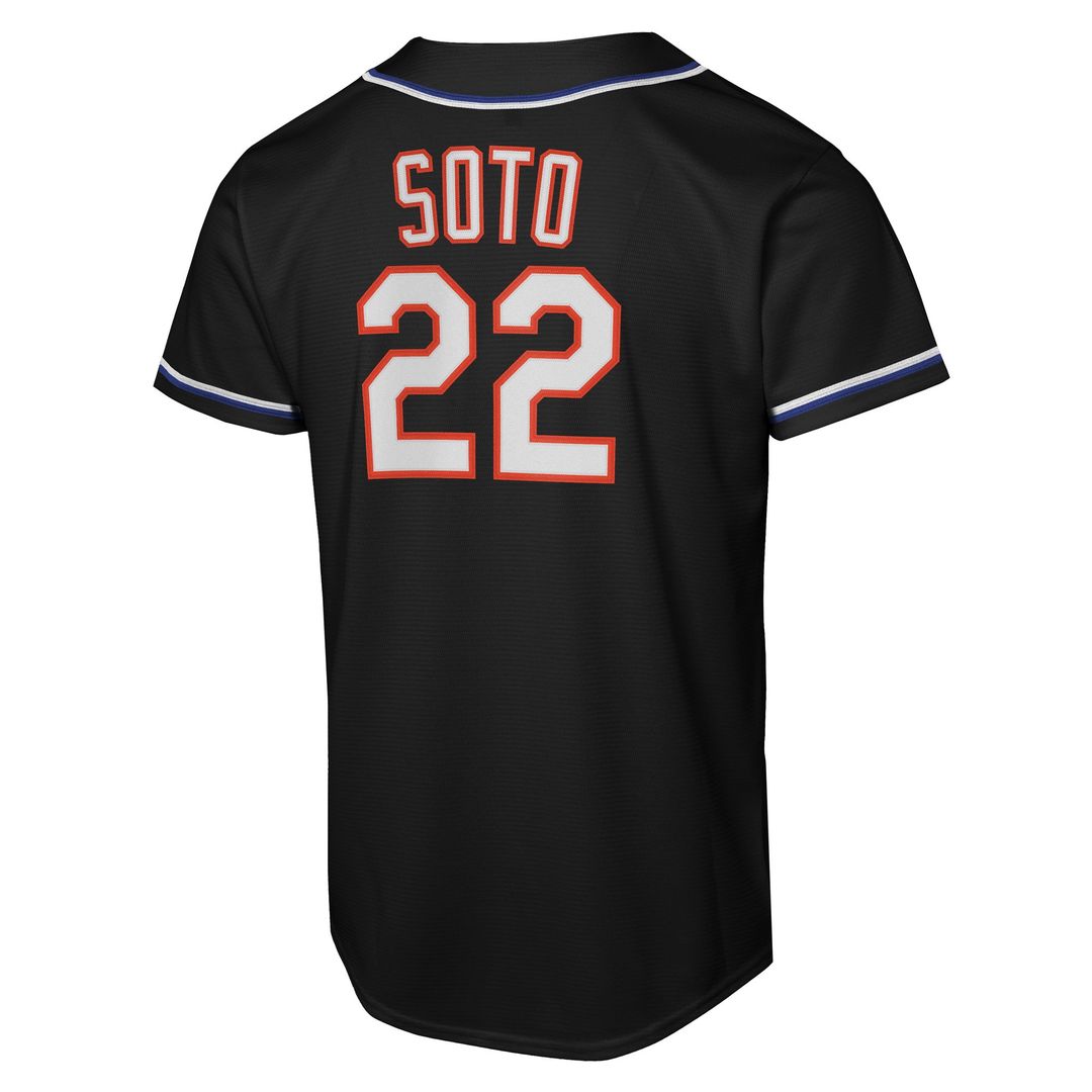 Juan Soto New York Mets Nike Youth Fashion Replica Player Jersey - Black Official MLB Team Apparel Baseball Fan Gear