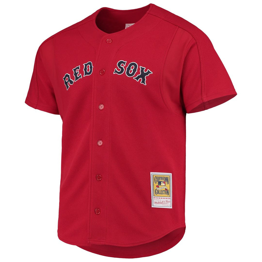David Ortiz Boston Red Sox Mitchell & Ness Cooperstown Collection Mesh Batting Practice Button-Up Jersey - Red Official MLB Team Apparel Baseball Fan