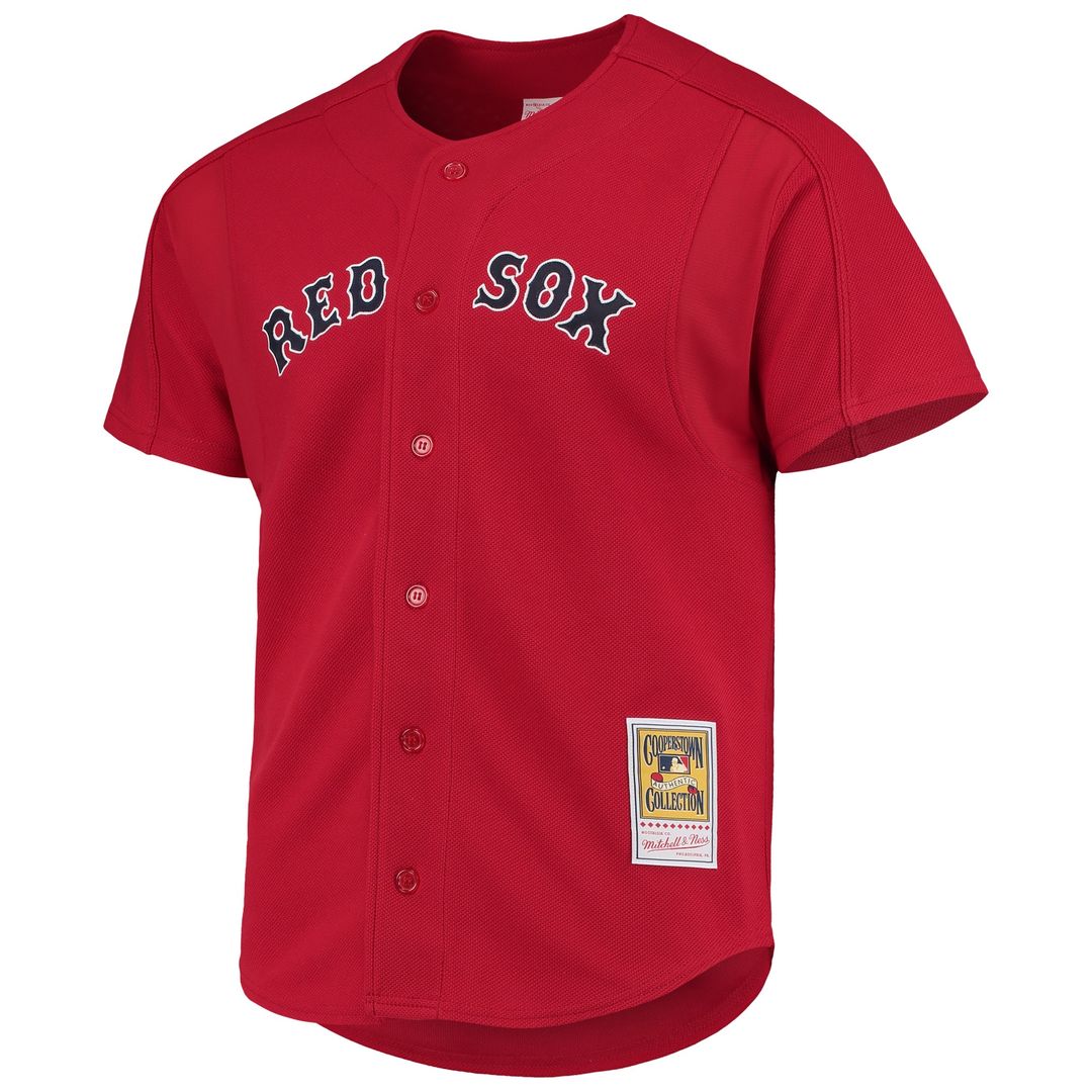 David Ortiz Boston Red Sox Mitchell & Ness Cooperstown Collection Mesh Batting Practice Button-Up Jersey - Red Official MLB Team Apparel Baseball Fan