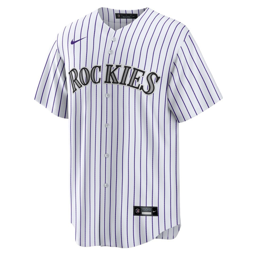 Kris Bryant Colorado Rockies Nike Replica Player Jersey - White/Purple Official MLB Team Apparel Baseball Fan Gear