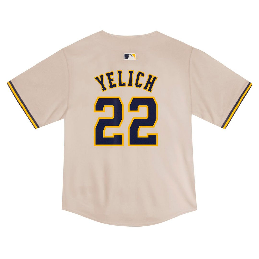 Christian Yelich Milwaukee Brewers Nike Toddler Home Game Jersey - Cream Official MLB Team Apparel Baseball Fan Gear