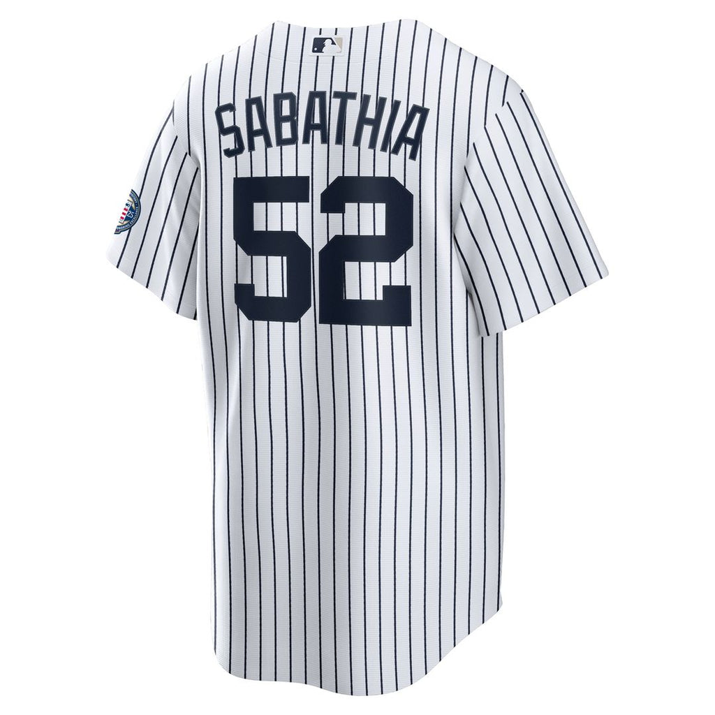 CC Sabathia New York Yankees Nike 2025 Baseball Hall of Fame Name & Number Retired Replica Jersey - White Official MLB Team Apparel Baseball Fan Gear