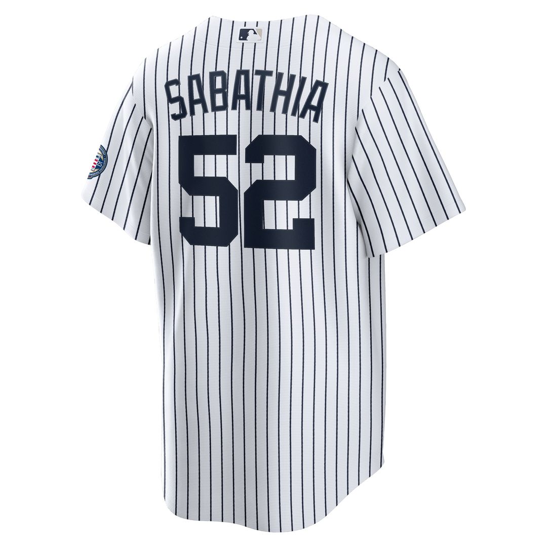 CC Sabathia New York Yankees Nike 2025 Baseball Hall of Fame Name & Number Retired Replica Jersey - White Official MLB Team Apparel Baseball Fan Gear