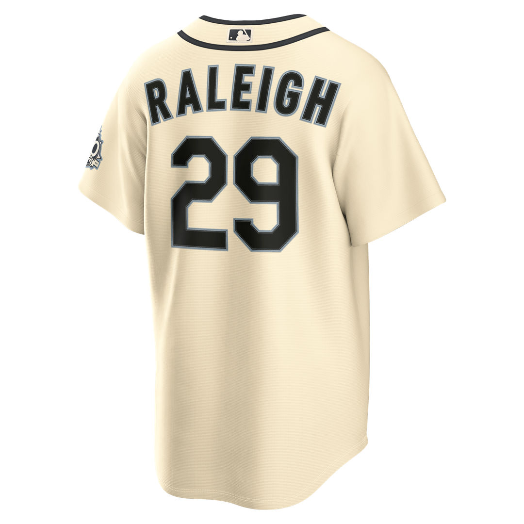Cal Raleigh Seattle Mariners Nike Alternate Stadium Jersey - Cream Official MLB Team Apparel Baseball Fan Gear