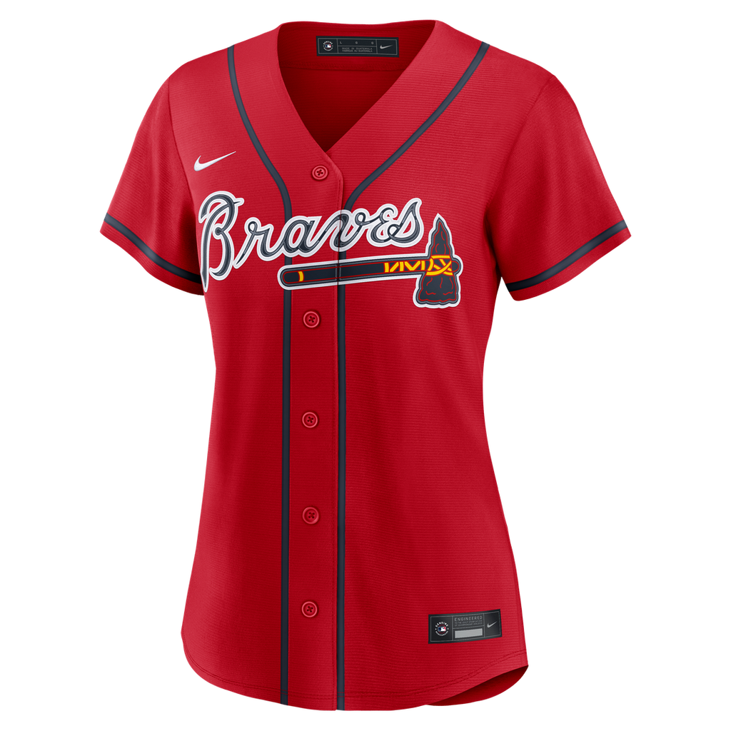Ronald Acuña Jr. Atlanta Braves Nike Women's Alternate Replica Jersey - Navy Official MLB Team Apparel Baseball Fan Gear