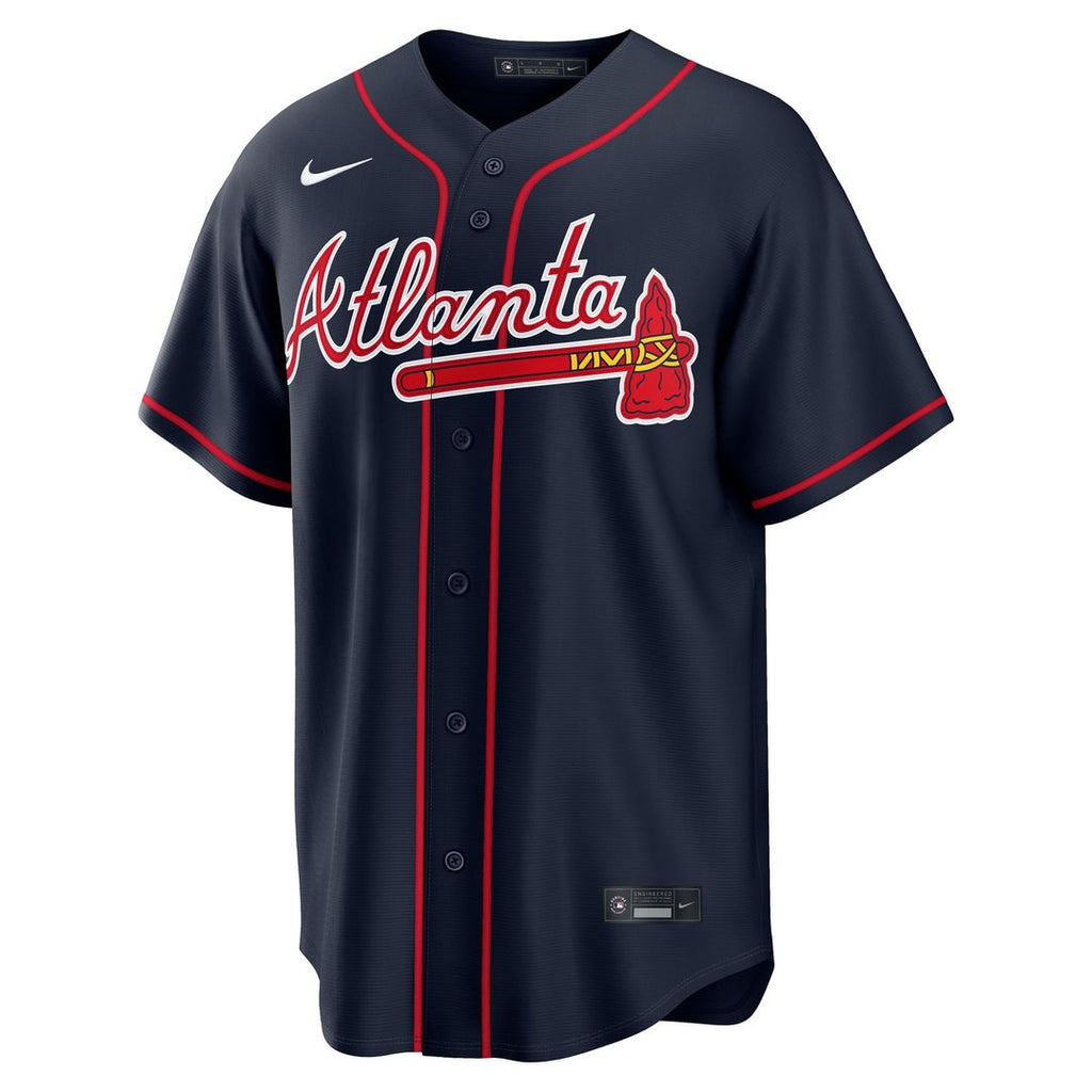 Atlanta Braves Nike Alternate Replica Custom Jersey - Navy Official MLB Team Apparel Baseball Fan Gear