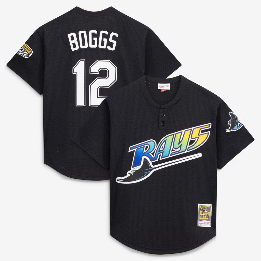 Wade Boggs Tampa Bay Rays Mitchell & Ness Authentic Batting Practice Jersey - Black Official MLB Team Apparel Baseball Fan Gear