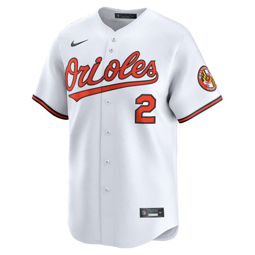 Gunnar Henderson Baltimore Orioles Nike Home Limited Player Jersey - White Official MLB Team Apparel Baseball Fan Gear
