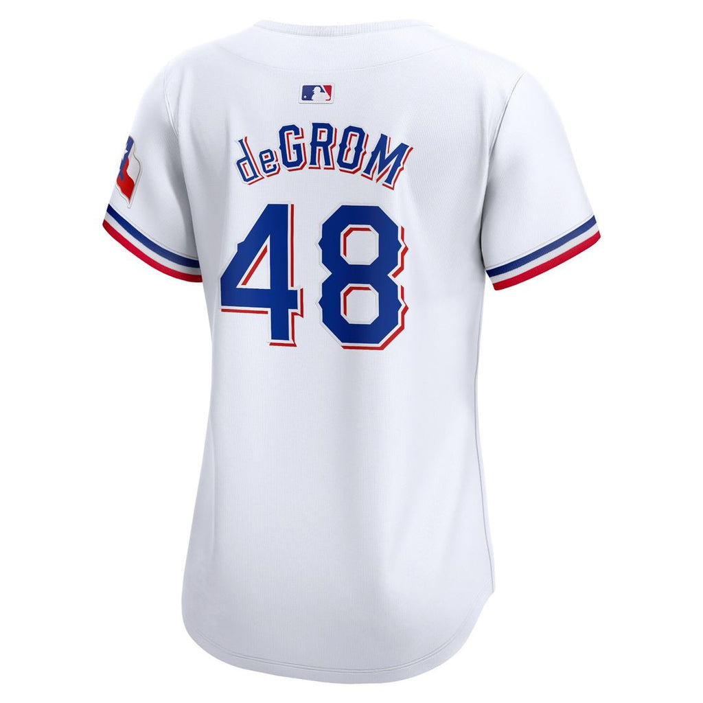 Jacob deGrom Texas Rangers Nike Women's Home Limited Player Jersey - White Official MLB Team Apparel Baseball Fan Gear