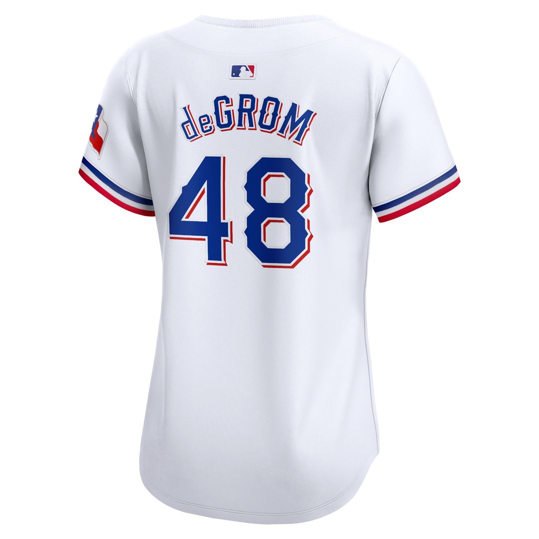 Jacob deGrom Texas Rangers Nike Women's Home Limited Player Jersey - White Official MLB Team Apparel Baseball Fan Gear