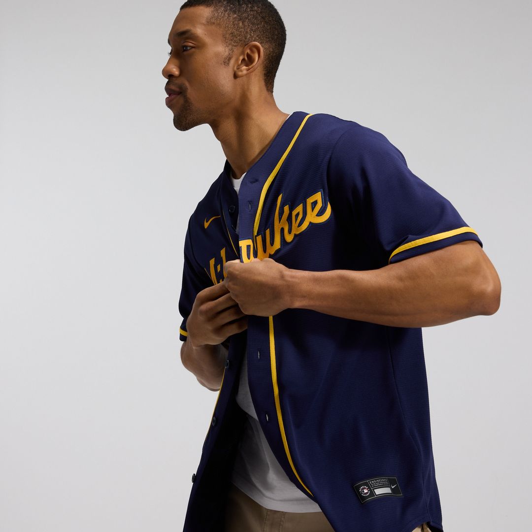 Milwaukee Brewers Nike Home Replica Team Jersey - Cream Official MLB Team Apparel Baseball Fan Gear