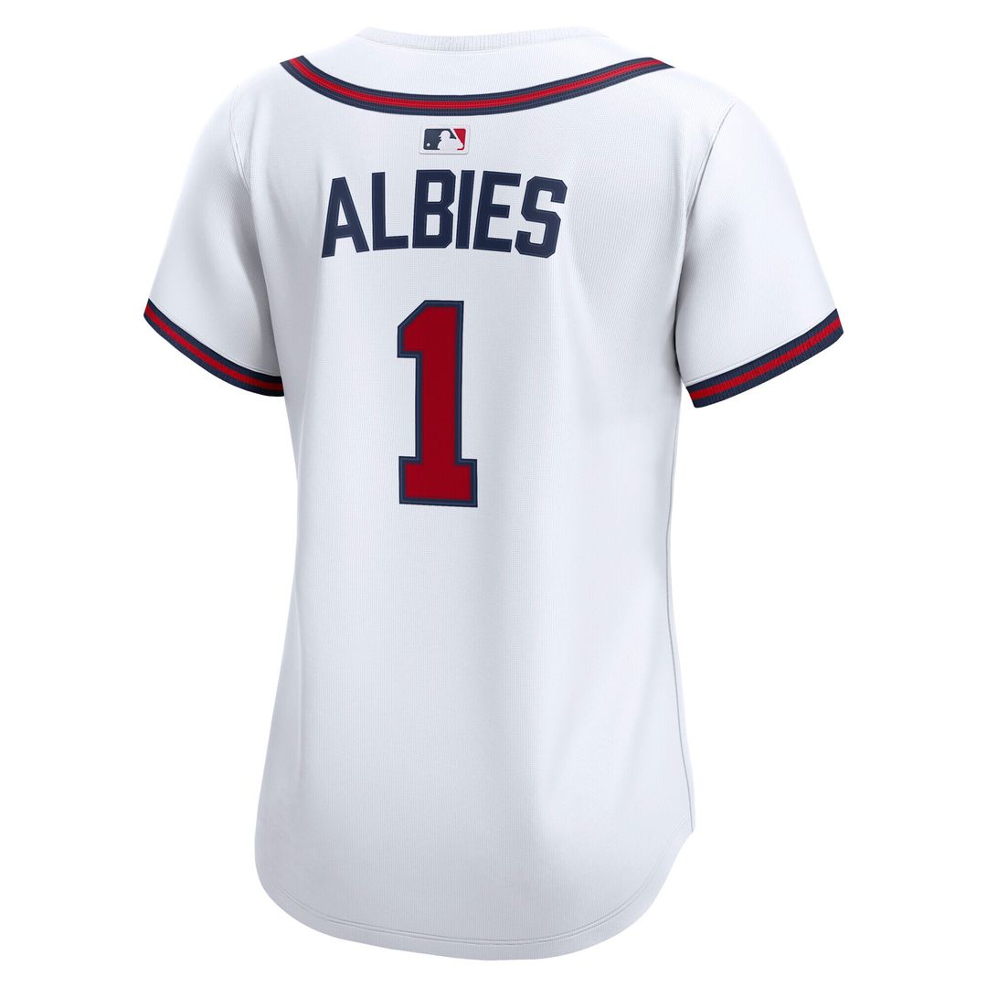 Ozzie Albies Atlanta Braves Nike Women's Home Limited Player Jersey - White Official MLB Team Apparel Baseball Fan Gear