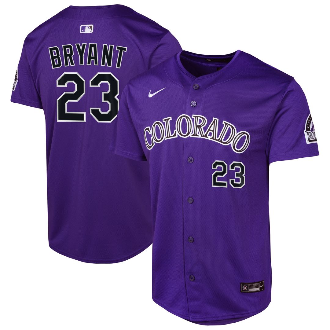 Kris Bryant Colorado Rockies Nike Youth Alternate Limited Player Jersey - Purple Official MLB Team Apparel Baseball Fan Gear