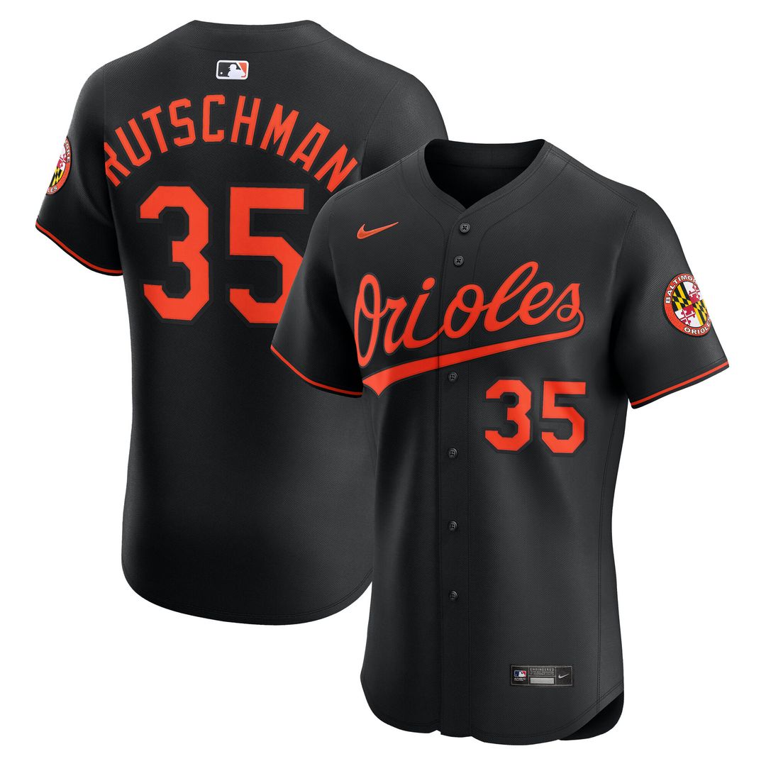 Adley Rutschman Baltimore Orioles Nike Alternate Elite Jersey - Black Official MLB Team Apparel Baseball Fan Gear