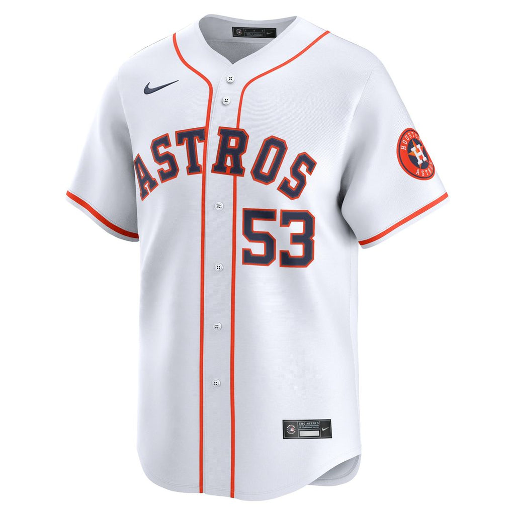 Cristian Javier Houston Astros Nike Home Limited Player Jersey - White Official MLB Team Apparel Baseball Fan Gear