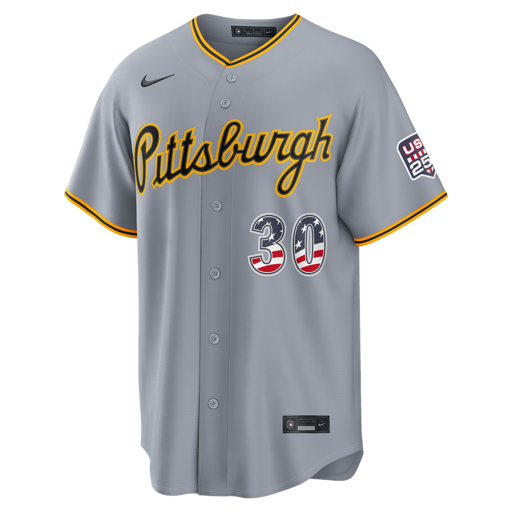 Paul Skenes Pittsburgh Pirates Nike USA 250 Fourth of July Road Stadium Jersey - Gray Official MLB Team Apparel Baseball Fan Gear