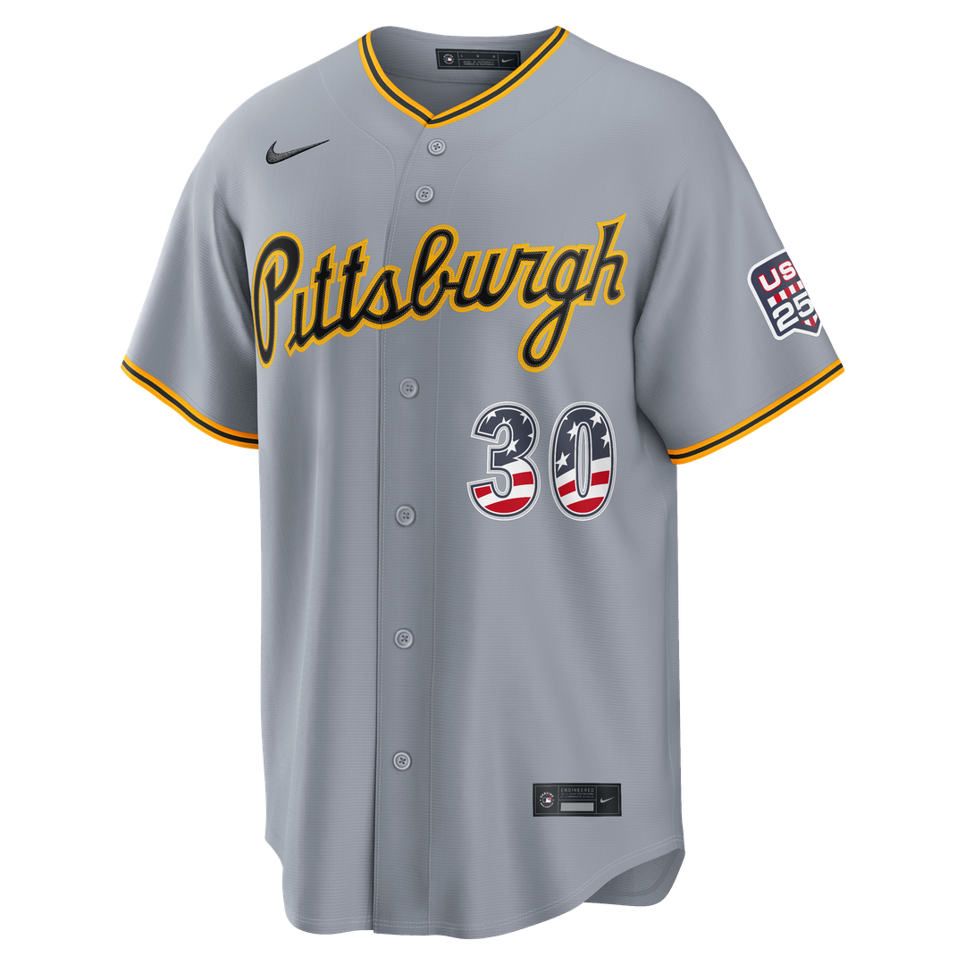 Paul Skenes Pittsburgh Pirates Nike USA 250 Fourth of July Road Stadium Jersey - Gray Official MLB Team Apparel Baseball Fan Gear