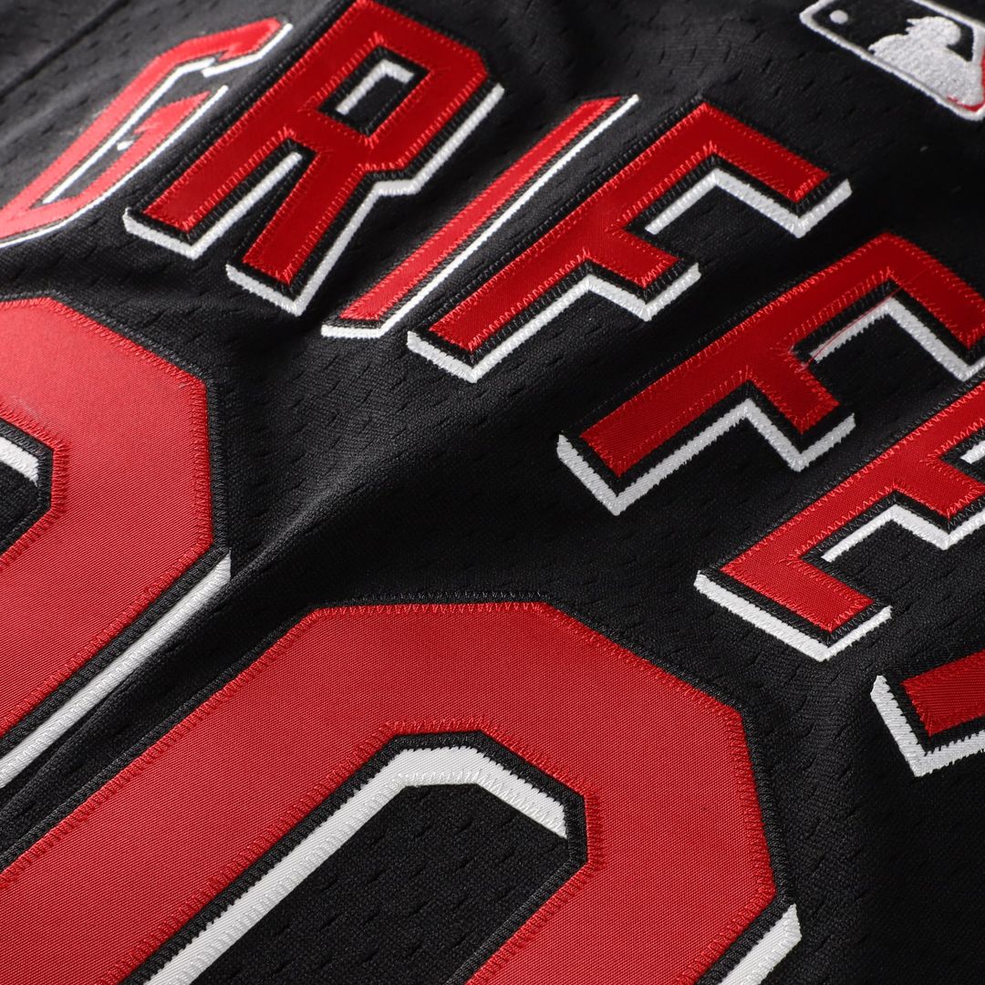 Ken Griffey Jr. Cincinnati Reds Mitchell & Ness Big & Tall Cooperstown Mesh Batting Practice Jersey - Black Official MLB Team Apparel Baseball Fan Gea